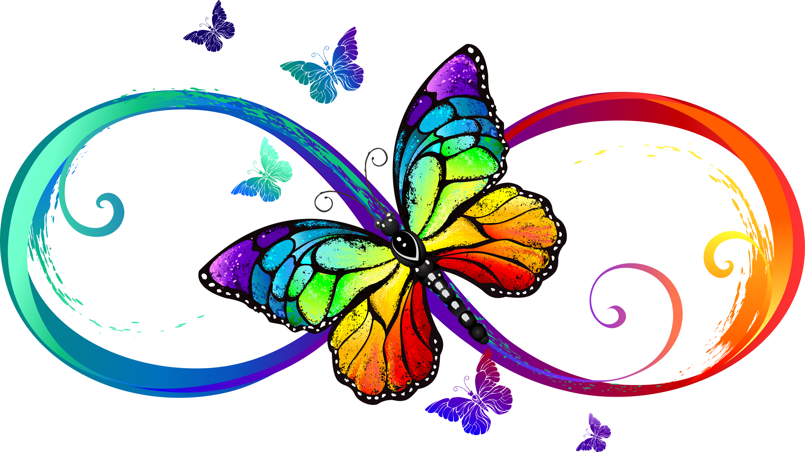 Infinity with Rainbow Butterfly